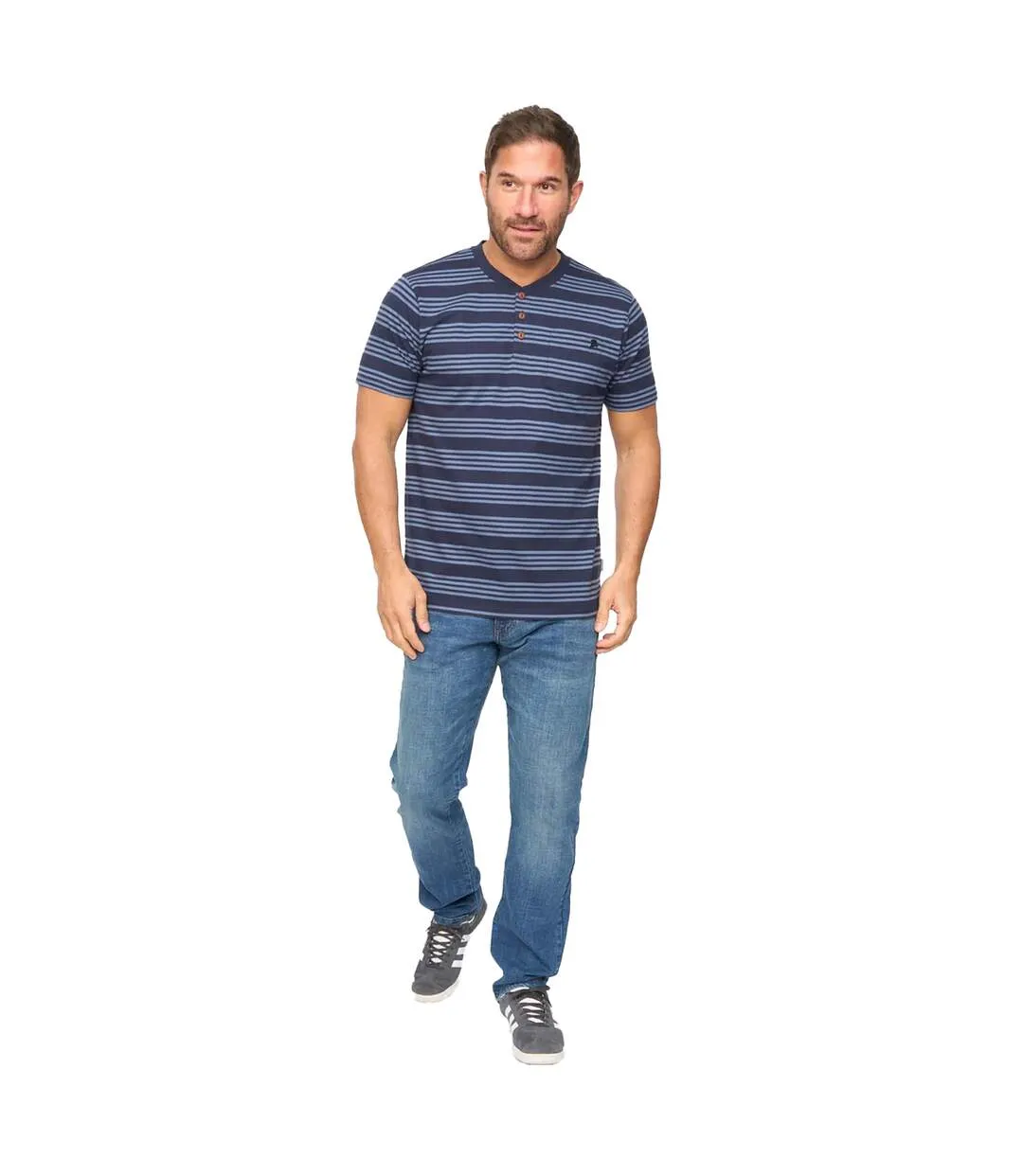 Mens Brigman Slub T-shirt Navy Slub Bewley & Ritch-4