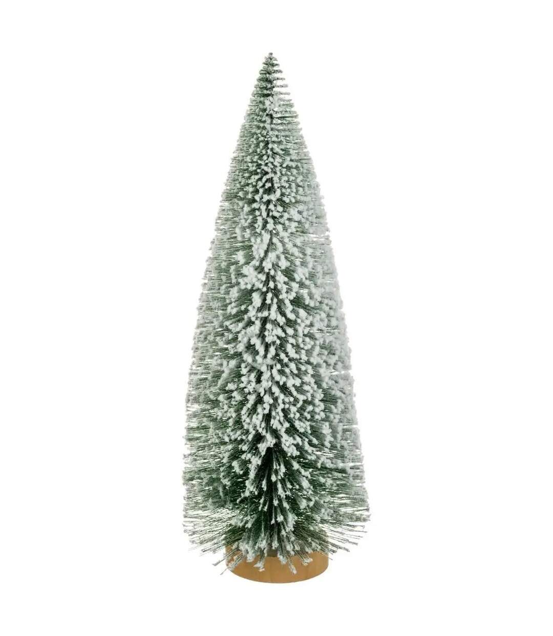 Sapin à Poser Déco Marron Glacé 25cm Vert-1