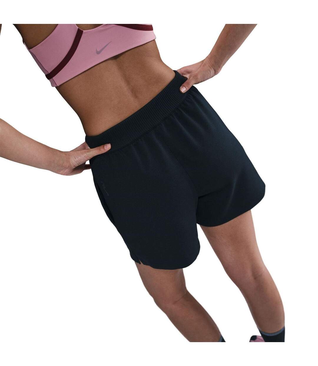 Womens/ladies Knit Loose Fit Shorts Black Smoke Nike-3