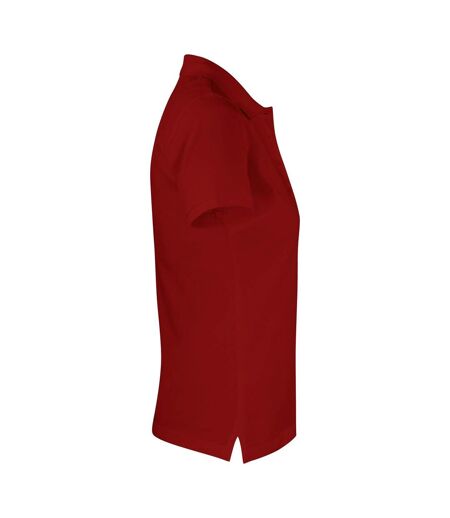 Womens/ladies Neptune Polo Shirt Dark Red James Harvest