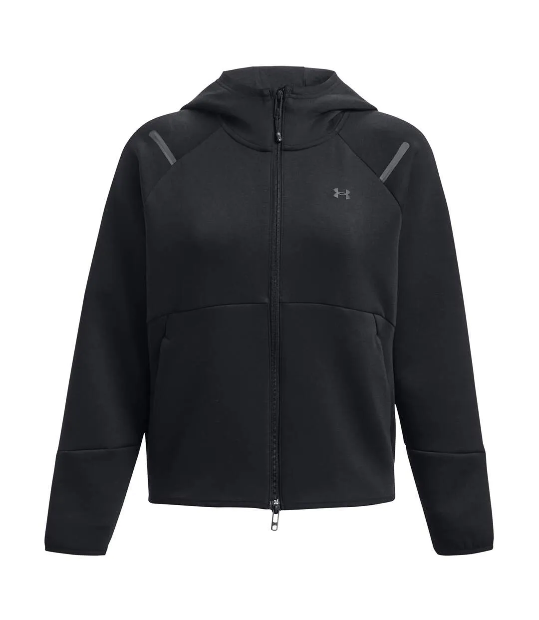 Womens/ladies Unstoppable Two Tone Sweat Jacket Black Under Armour-2