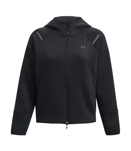 Womens/ladies Unstoppable Two Tone Sweat Jacket Black Under Armour