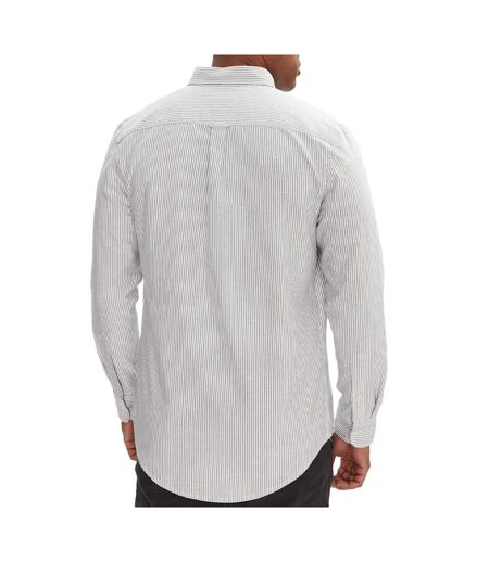 Chemise rayures blanc/grise homme tommy hilfiger stripe oxfo - l