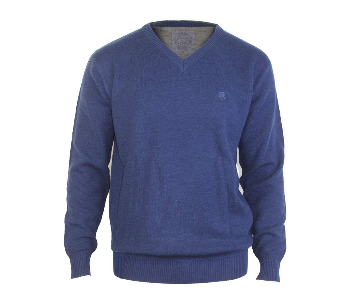 Pull col V avec laine PUL2004D-2
