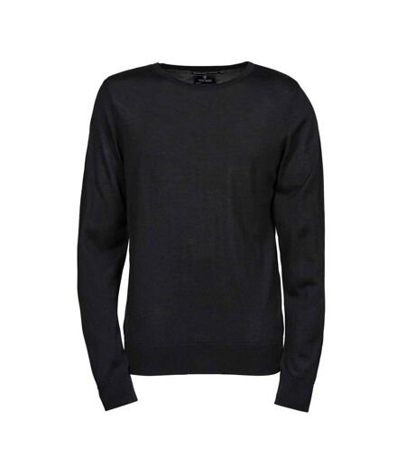 Tee Jays Mens Knitted Crew Neck Sweater (Black) - UTBC3827