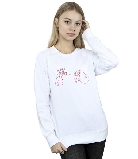 Disney - Sweat LADY AND THE TRAMP SPAGHETTI OUTLINE - Femme (Blanc) - UTBI12810