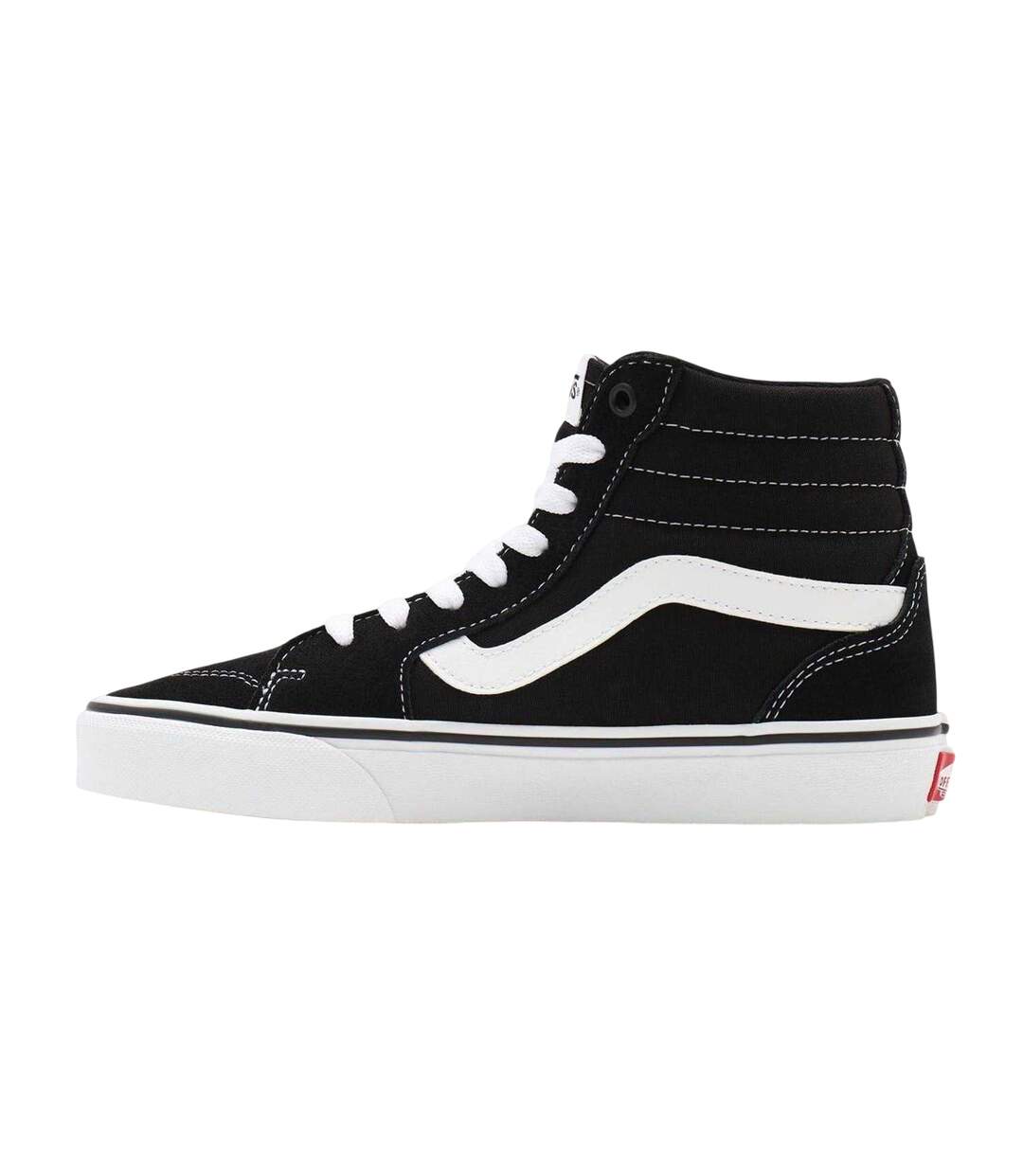 Womens/ladies Logo High Top Trainers Black White Vans-3