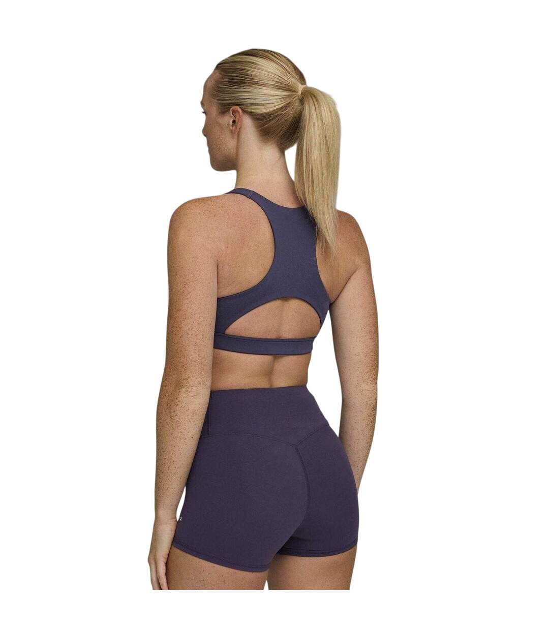 Womens/ladies Hyrox Non-wired Sports Bra Deep Plum Puma-4