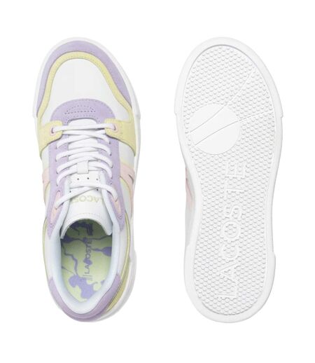 Womens/ladies l002 evo trainers white/pink Lacoste