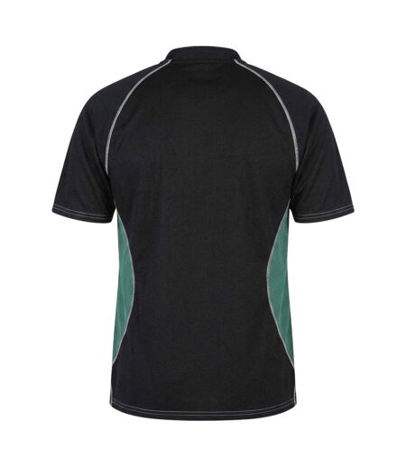 Haut De Rugby Manches Raglan Motif/style Panneau Contrasté Homme Noir Vert Gilbert