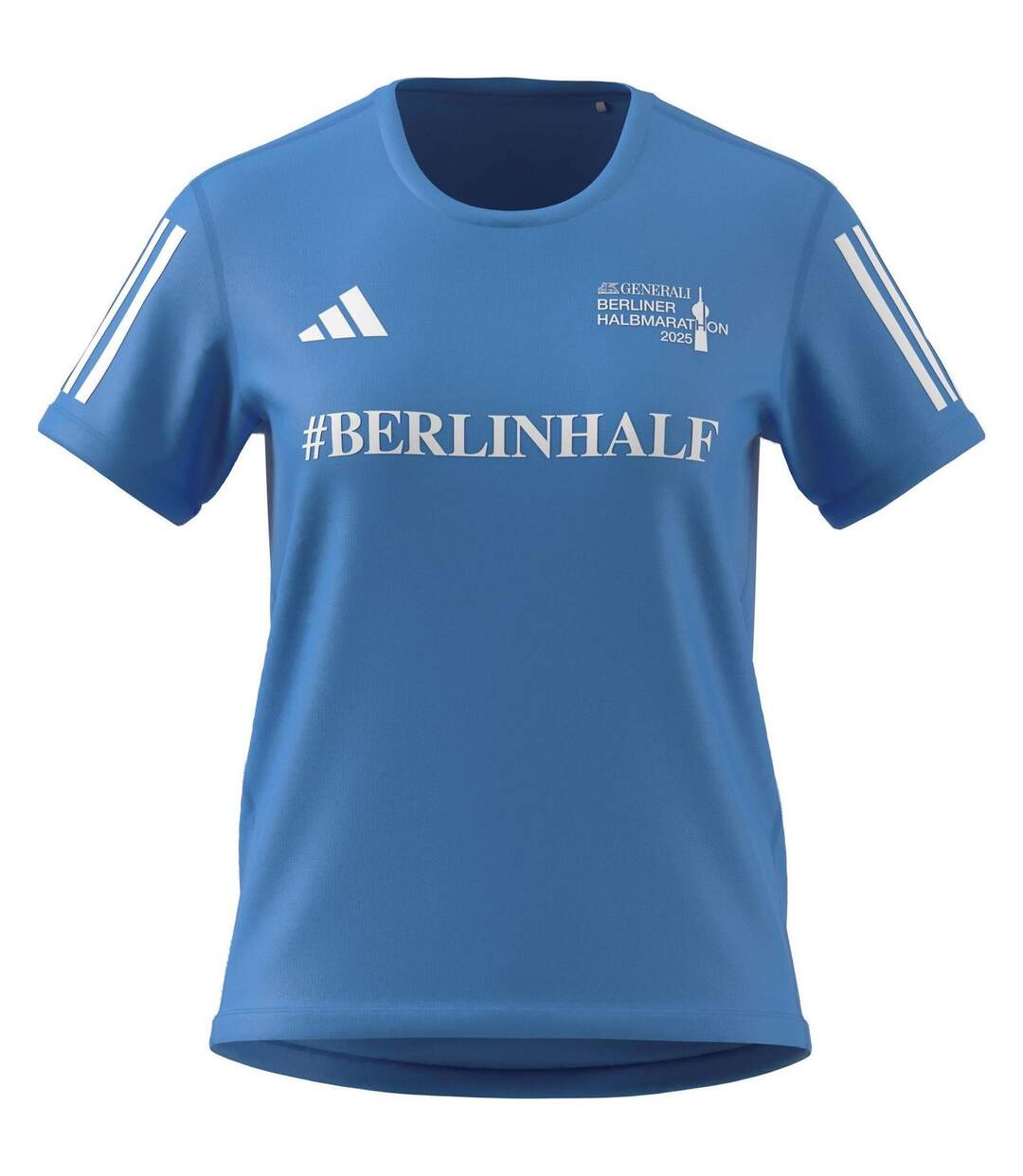 Womens/ladies Berlin Half Logo T-shirt Blue Burst Adidas-1