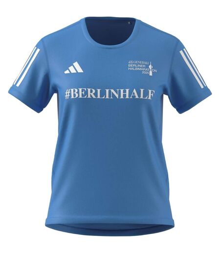 Womens/ladies Berlin Half Logo T-shirt Blue Burst Adidas