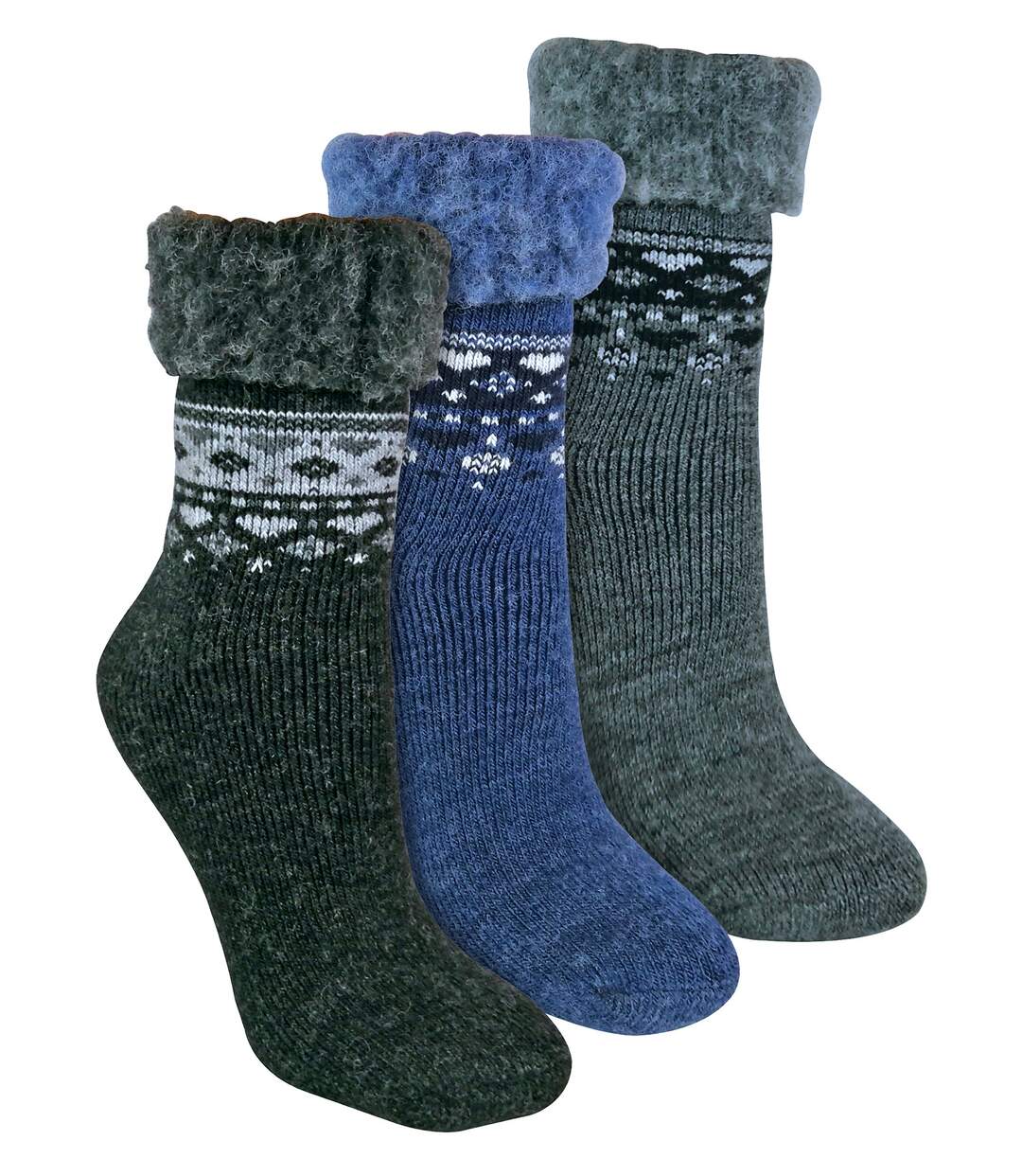 Sock Snob - 3 Paires Femme Chaussettes Lit Laine Chaudes Hiver Thermiques