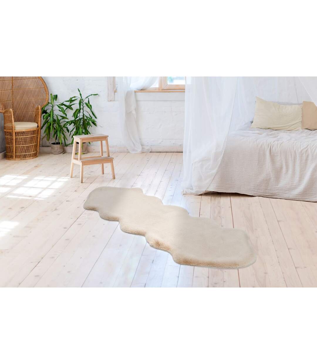 Tapis Déco Sheep 60x180cm Crème-2