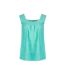 Womens/ladies chelle organic cotton square neck vest top aqua marine Weird Fish-1