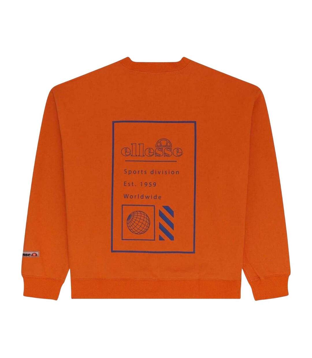 Mens Logo Ribbed Collar Long-sleeved Sweatshirt Orange Ellesse-2