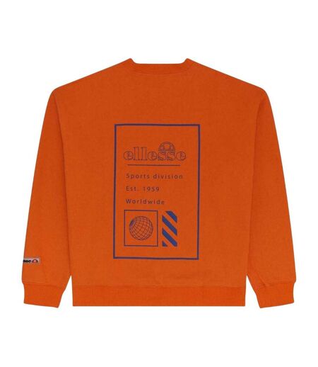 Mens Logo Ribbed Collar Long-sleeved Sweatshirt Orange Ellesse
