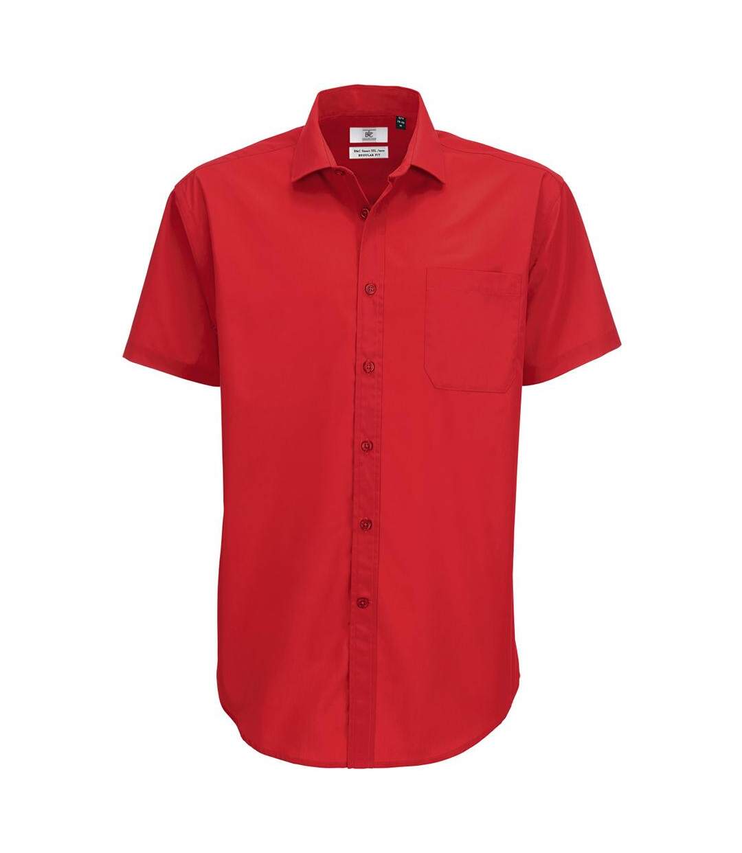 Chemise À Manches Courtes Smart Homme Rouge Profond B&C-1