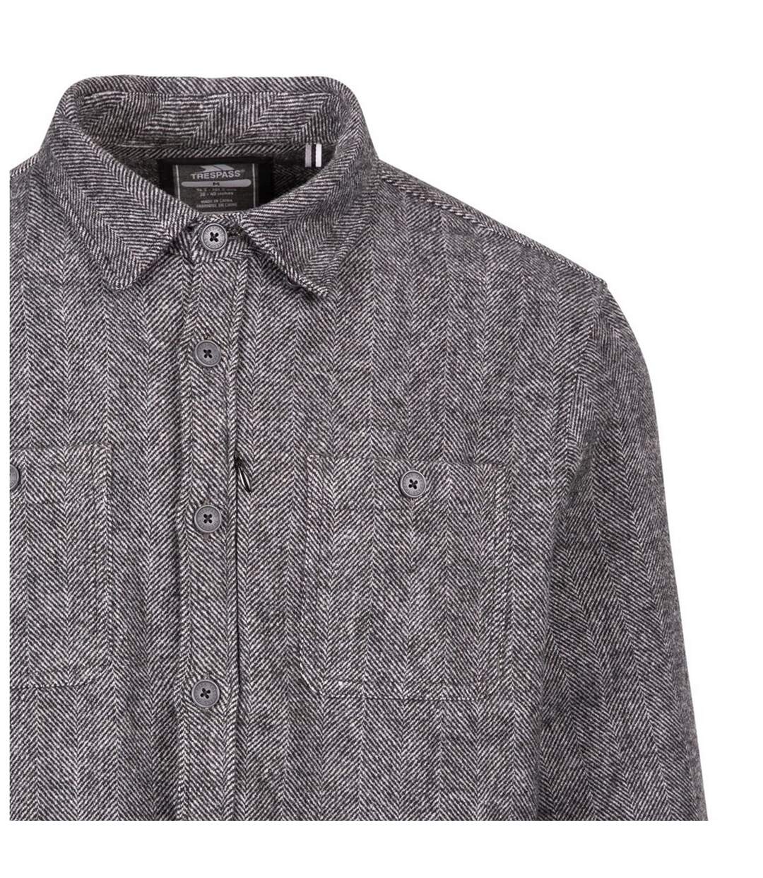 Chemise Manches Longues Motif/style Chevrons Homme Gris Chevrons Trespass-4