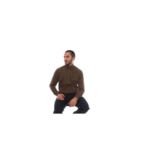 Mens Fleece Full Zip Sweatshirt Brown Belstaff