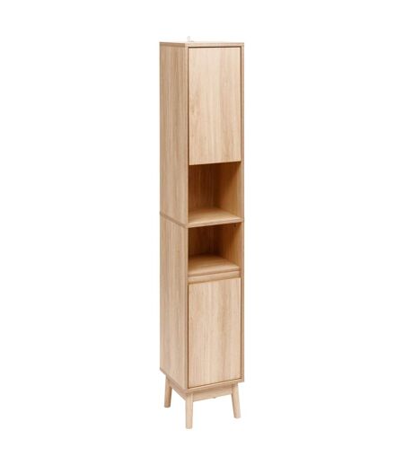 Colonne 2 portes effet bois naturel ABANA - Beige
