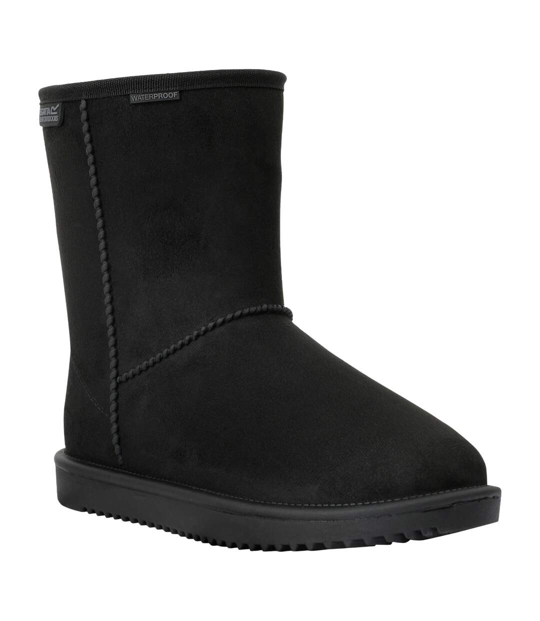 Womens/ladies Risely Waterproof Faux Fur Lined Winter Boots Black Regatta-1
