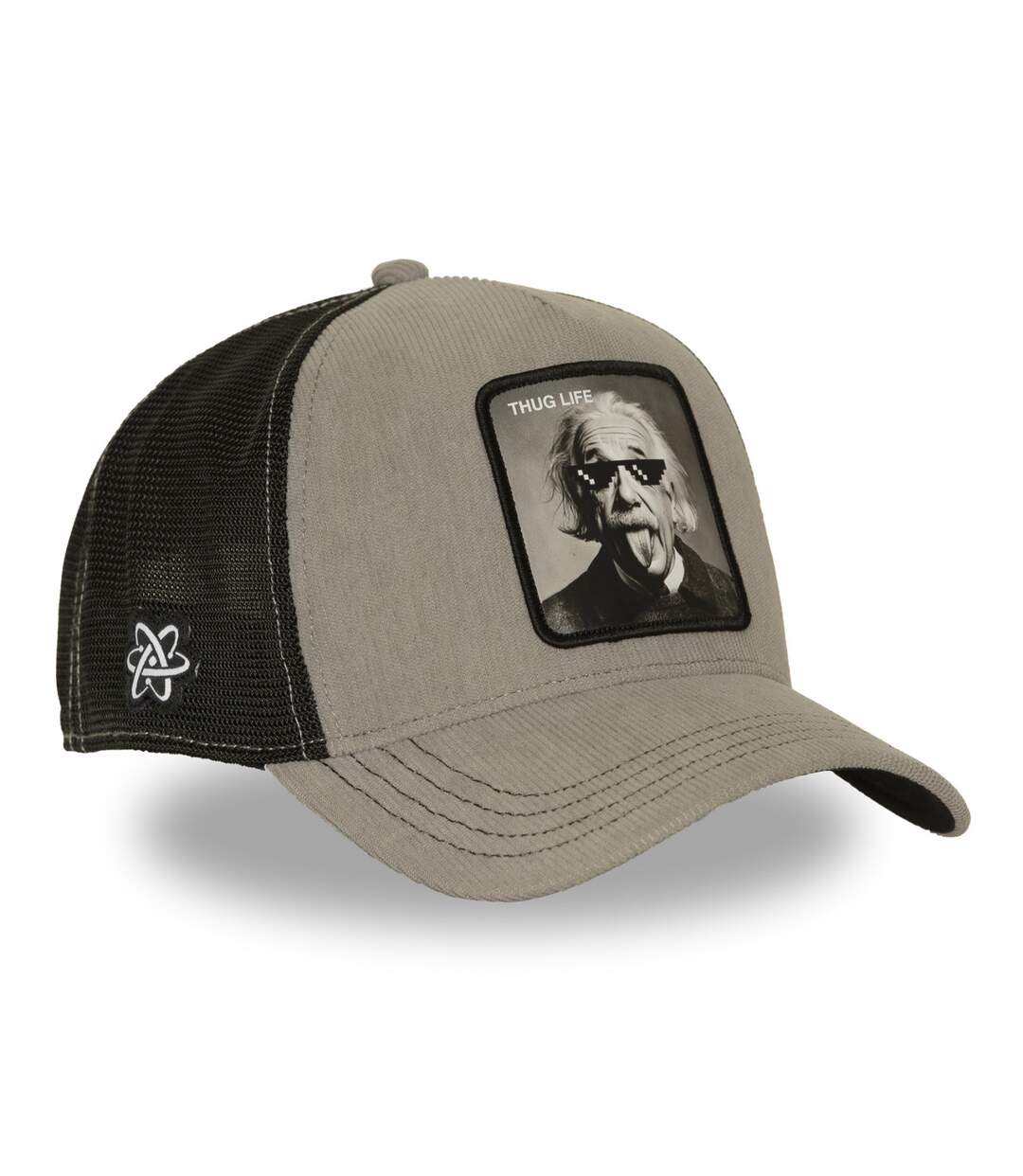 Casquette trucker avec filet effet velours et patchThug Life Capslab-4