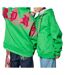 Sweat à capuche vert/rose homme kaporal salto-1