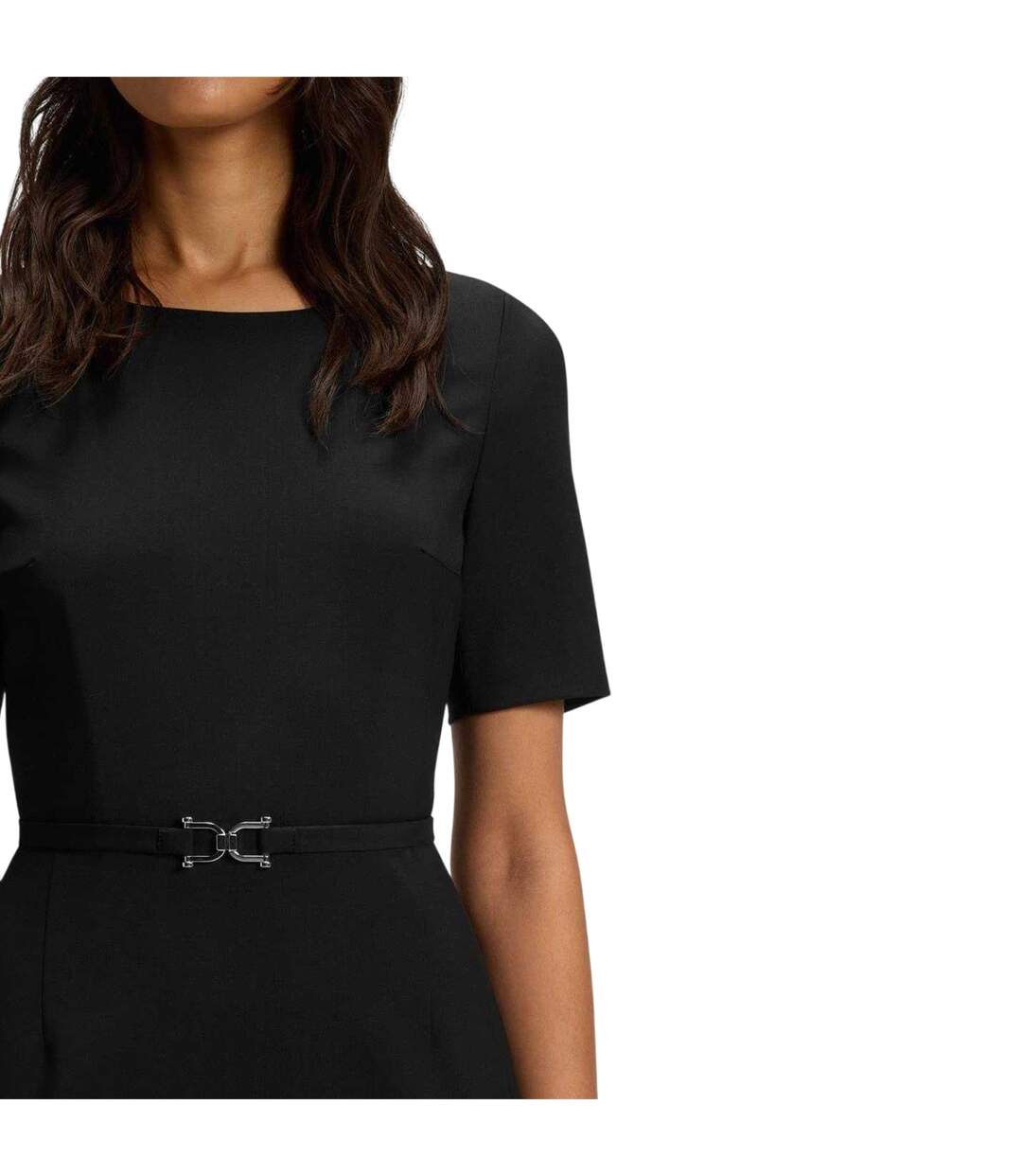 Robe Droite Manches Courtes Daleah Femme Noir Boss-4