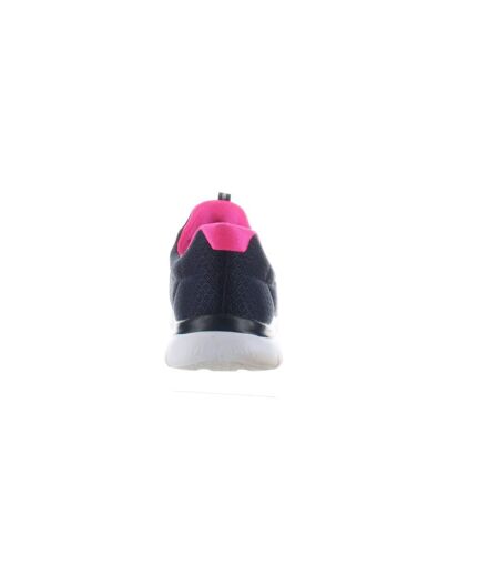 Womens/ladies summits striding slip on trainer navy/hot pink Skechers