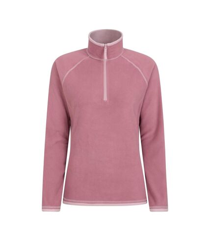 Womens/ladies montana half zip fleece top light pink Mountain Warehouse