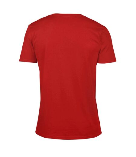Gildan Unisex Adult Softstyle V Neck T-Shirt (Red)