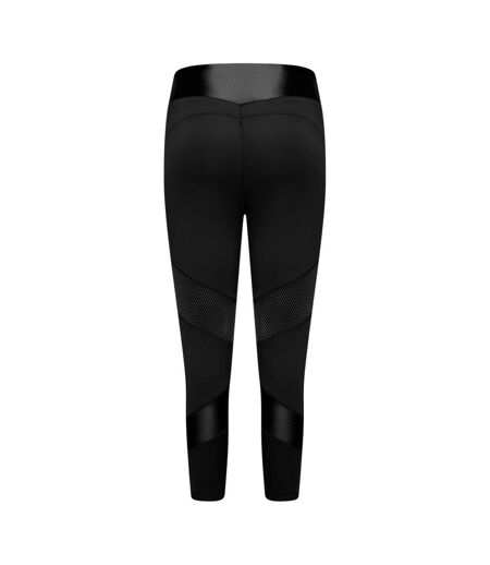Legging ¾ Motif/style Panneau Maillé Femme Noir Dare 2B