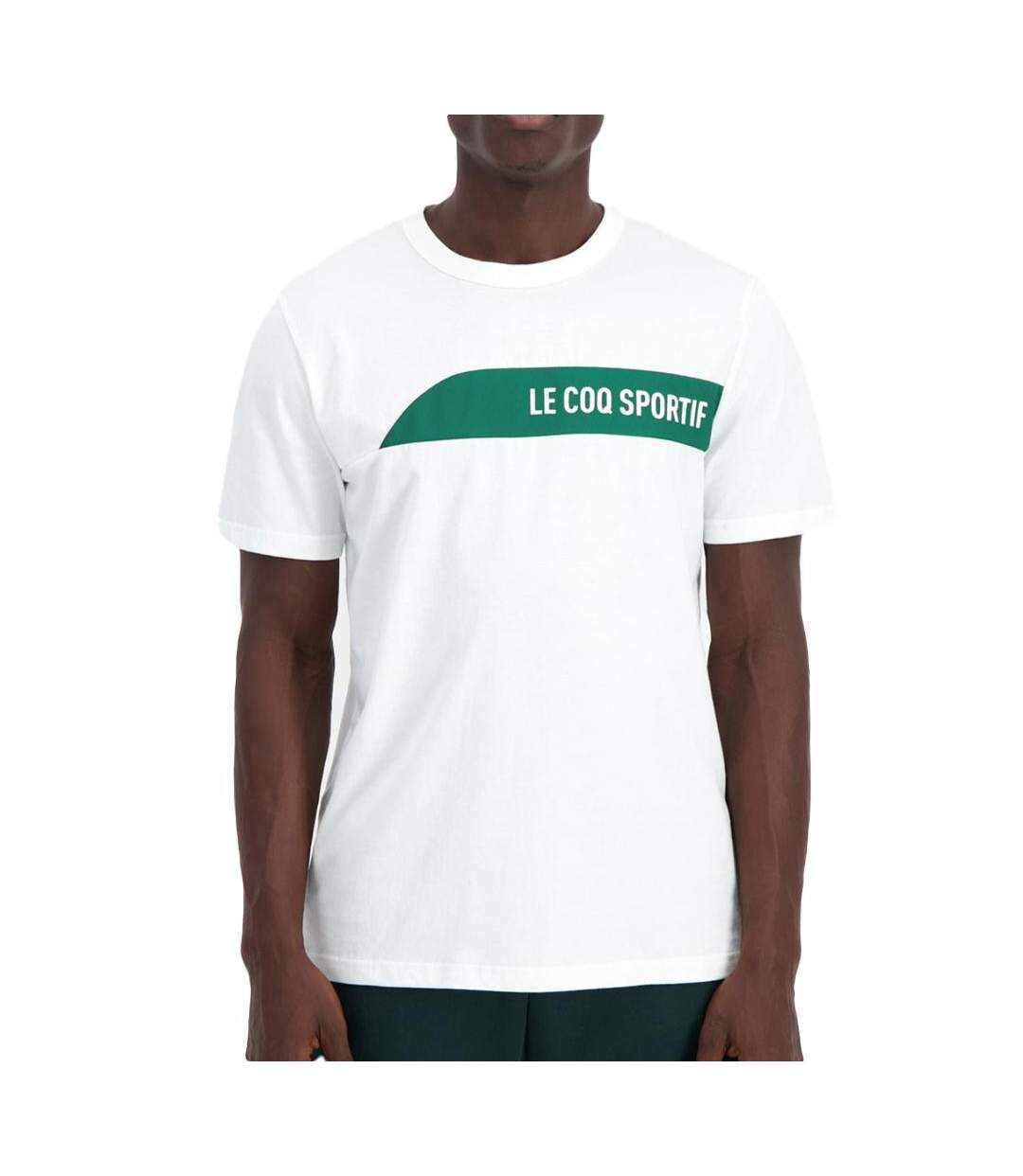 T-shirt blanc/vert homme le coq sportif 2410193 - l-1
