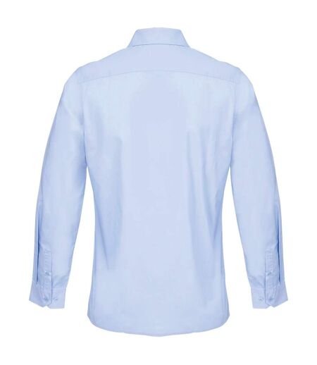 Unisex Adult Bailey Poplin Long-sleeved Shirt Sky Blue SOLS