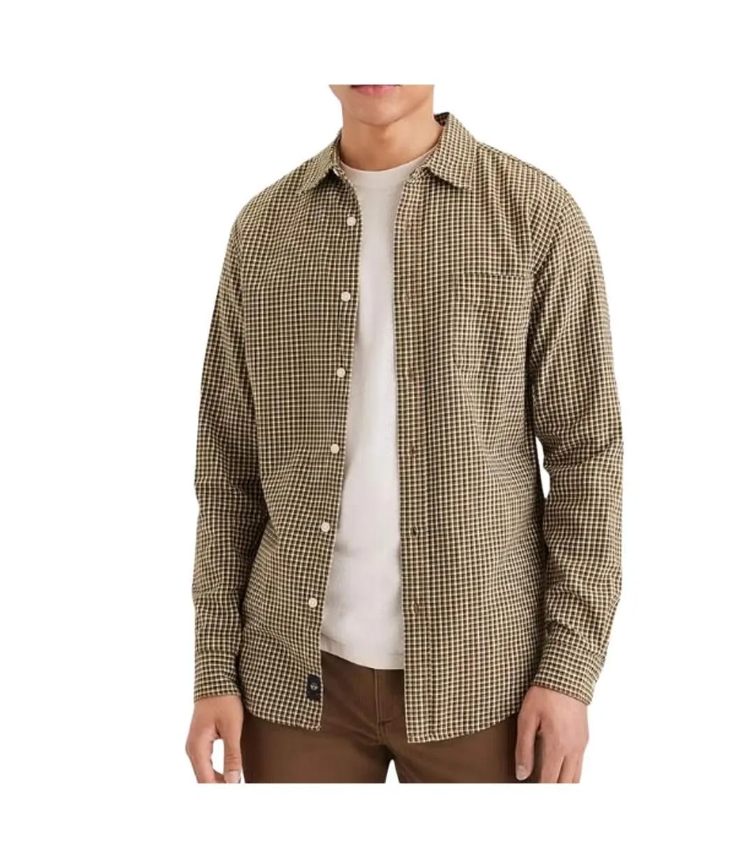 Chemise marron à motifs homme dockers woven-1