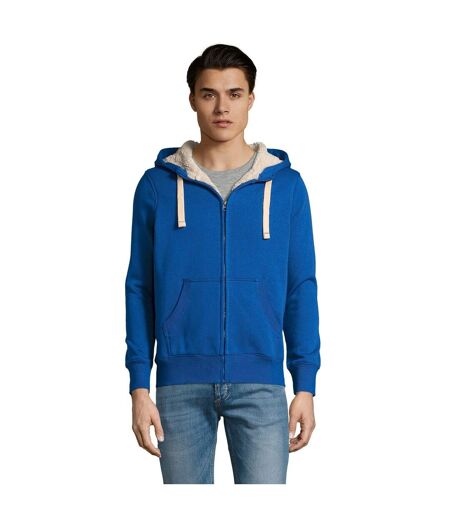 Sherpa sweatshirt à capuche et fermeture zippée homme bleu roi SOLS