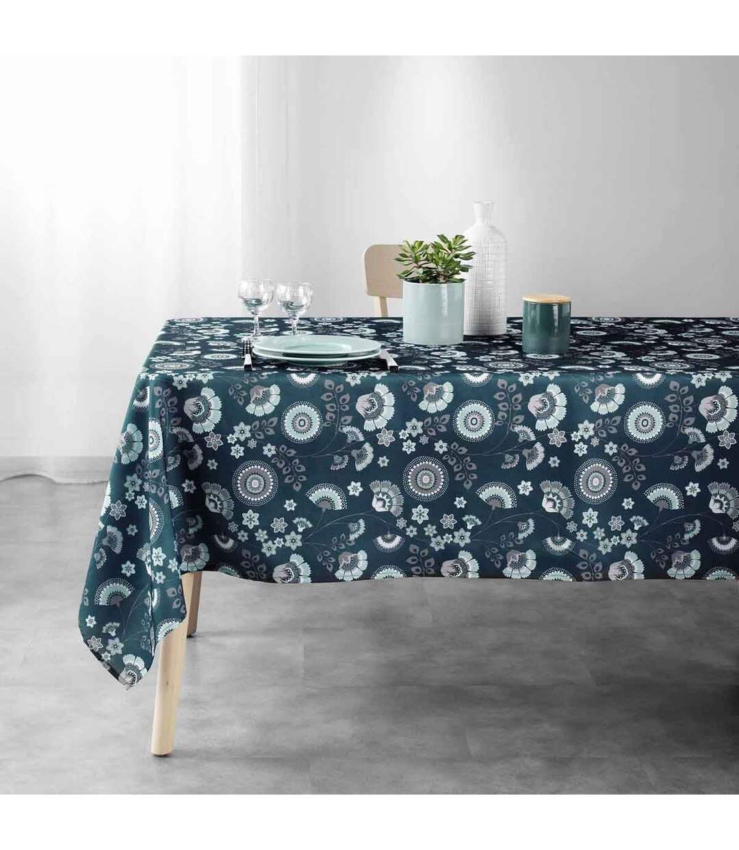 Nappe Imprimée Garance 145x240cm Bleu-3