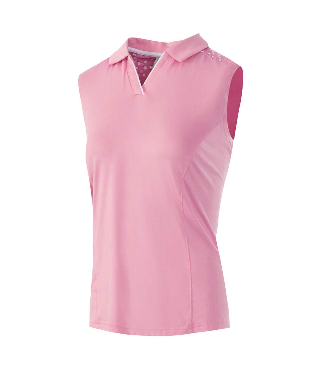 Polo golf femme rose / blanc Island Green-1