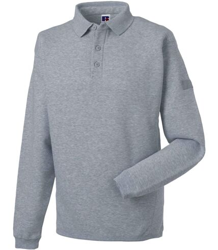 Sweat-shirt lourd col polo pour homme - R-012M-0 - gris