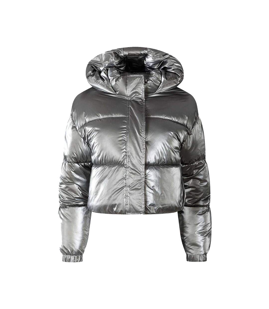 Doudoune Matelassée Motif/style Métallisé Femme Gris Minoti-2