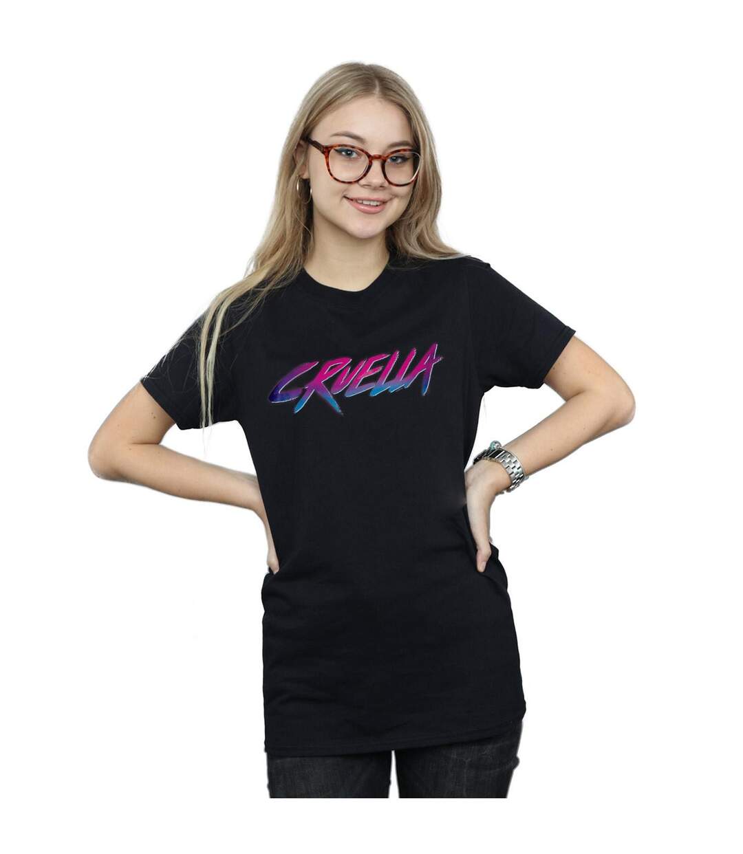 Disney Femme/Les femmes Rad Cruella - T-shirt boyfriend en coton (Noir) - UTBI47095-2