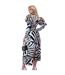 Womens/ladies Animal Print High-neck Puff Sleeve Formal Midi Dress Multicoloured AX Paris-2