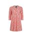 Womens/ladies ava printed slub tunic tango red Weird Fish-1