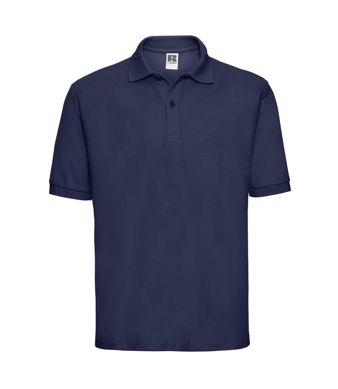 Mens Polycotton Pique Polo Shirt French Navy Russell-1