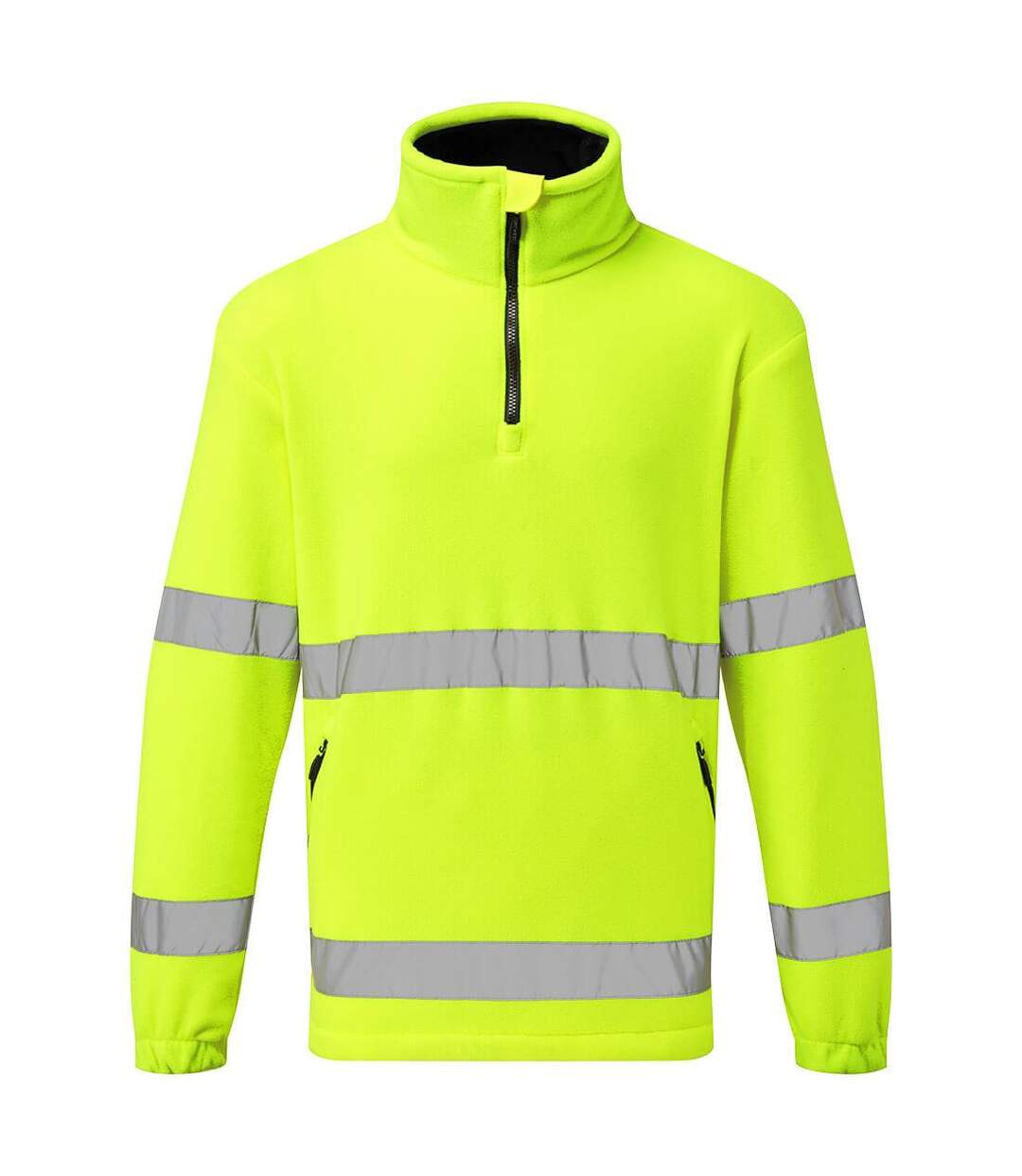 Unisex adult hi-vis half zip fleece top yellow Portwest-1