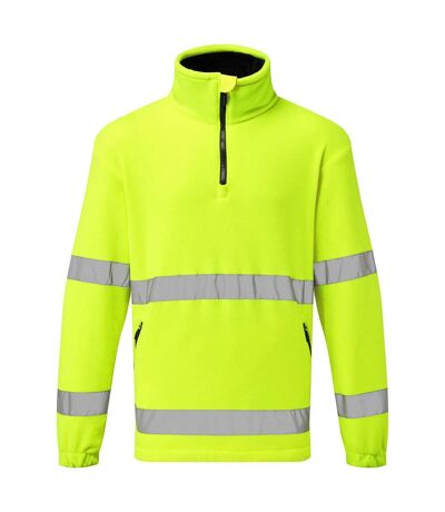 Unisex adult hi-vis half zip fleece top yellow Portwest
