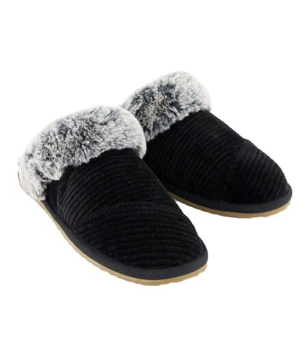 Womens/ladies Valerie Slippers Black Toms