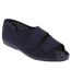 San Diego Womens/Ladies Wide Fit Cotton Twin Touch Fastening Peep Toe Casual Shoes (Navy Blue) - UTDF473