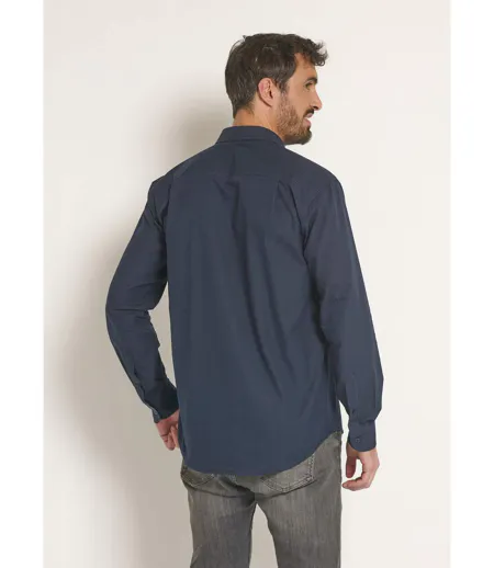 Chemise foncée coton détails contrastants